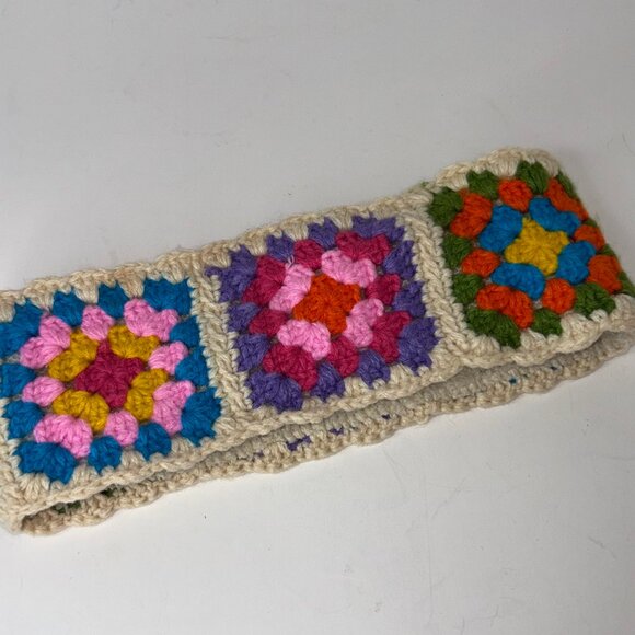 C.C. Beanie Multi-color Crochet Head Wrap Fleece Lined - Picture 1 of 6